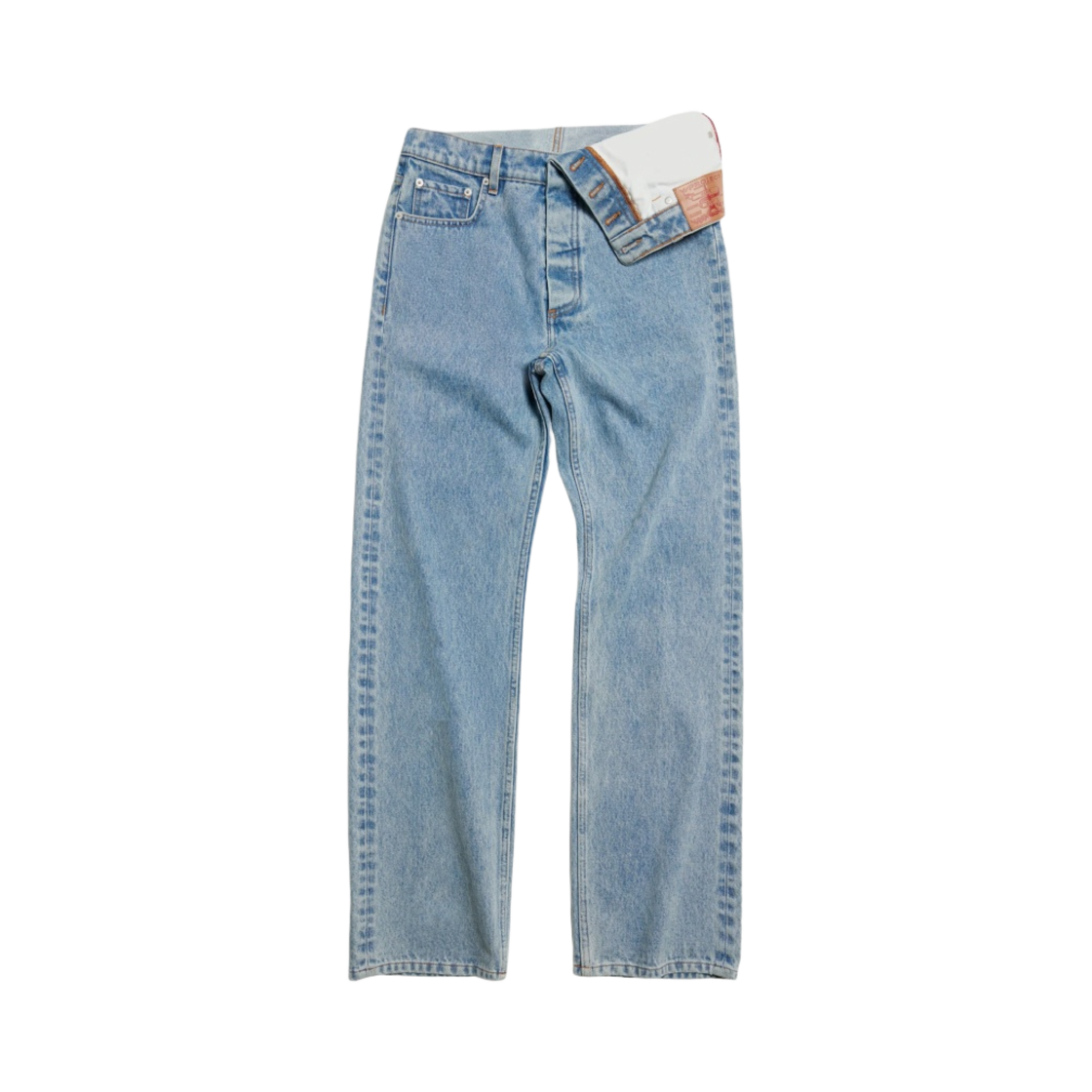 와이프로젝트 어시메트릭 웨이스트 진 헤비 SW 블루 - 23FW(Y/Project Asymmetric Waist Jeans Heavy SW Blue - 23FW)