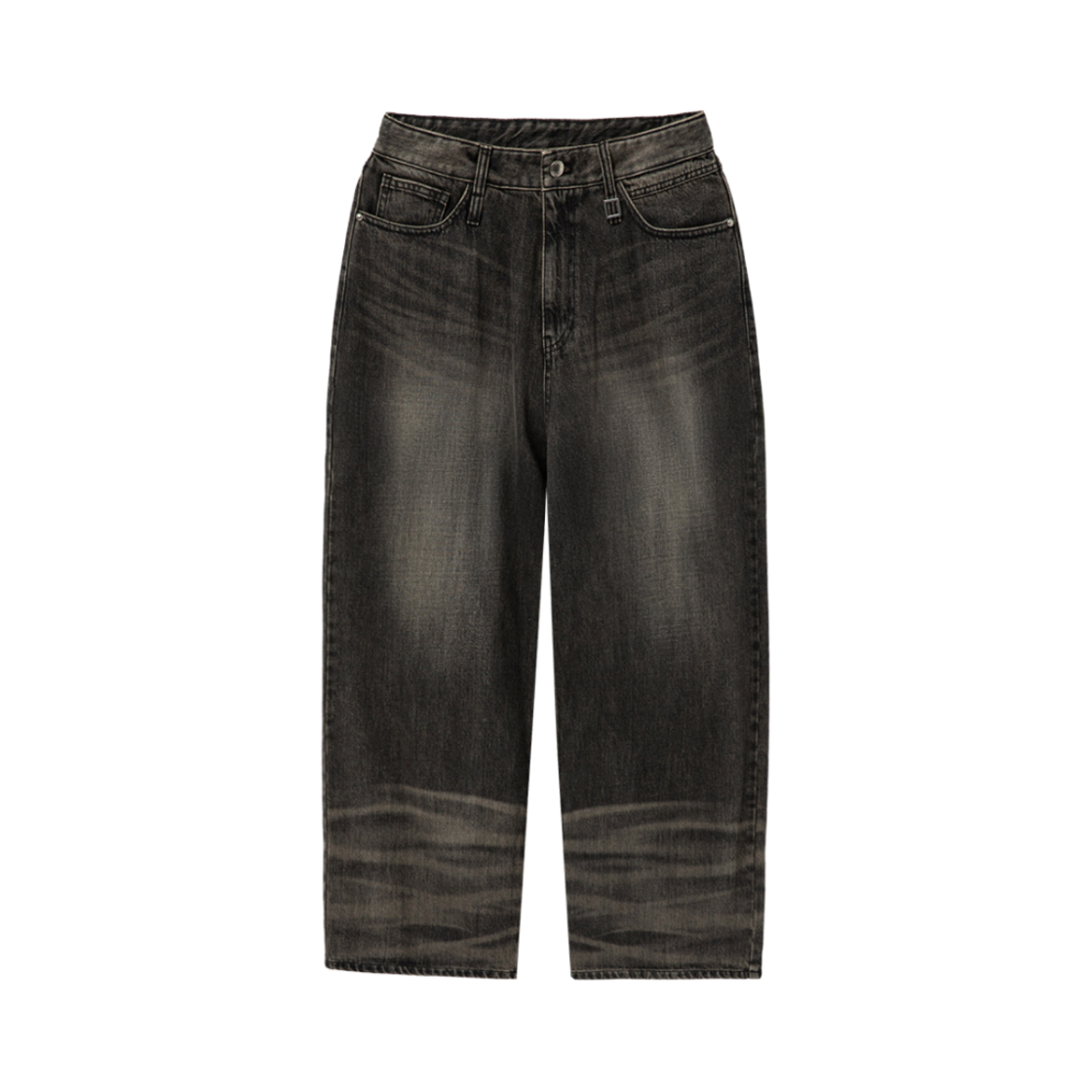 W251PT25985G Wooyoungmi Wide Washed Denim Pants Grey - 25SS