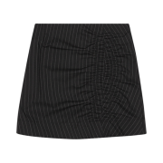 (W) Ganni Stretch Stripe Mini Skirt Black