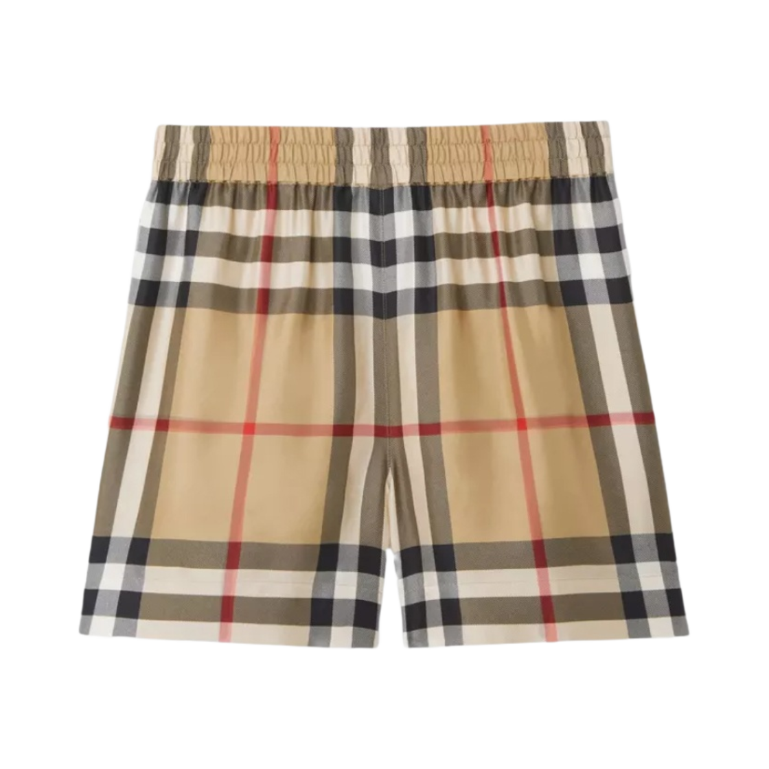 8052748 (W) Burberry Check Silk Shorts Archive Beige - 대표 이미지 #1