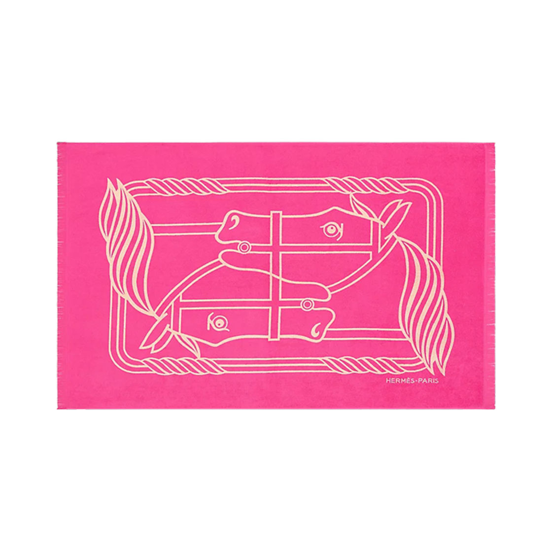 에르메스 요팅 타투 콰드리지 스몰 비치 타월 코튼 테리 & 로즈 플라망(Hermes Yachting Tatoo Quadrige Small Beach Towel Cotton Terry & Rose Flamant) - 1