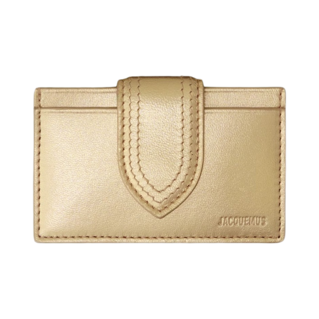 233SL122-3159-280 Jacquemus Le Porte Carte Bambino Flap Coin Purse Gold