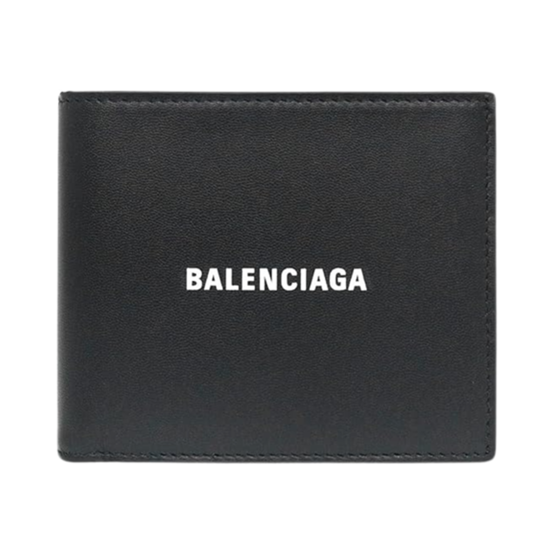 5943151I3531090 Balenciaga White Cash Logo Print Bi-Fold Wallet Black