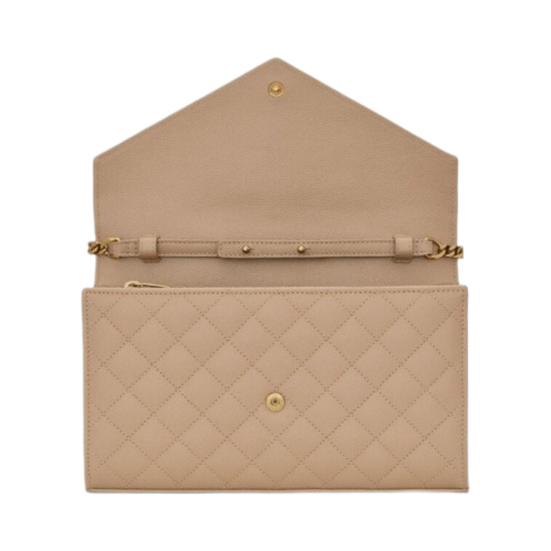 생로랑 믹스 마틀라세 그랑 드 뿌드르 엠보스드 레더 모노그램 체인 지갑 다크 베이지(Saint Laurent Monogram Chain Wallet in Mix Matelasse Grain de Poudre Embossed Leather Dark Beige) - 4