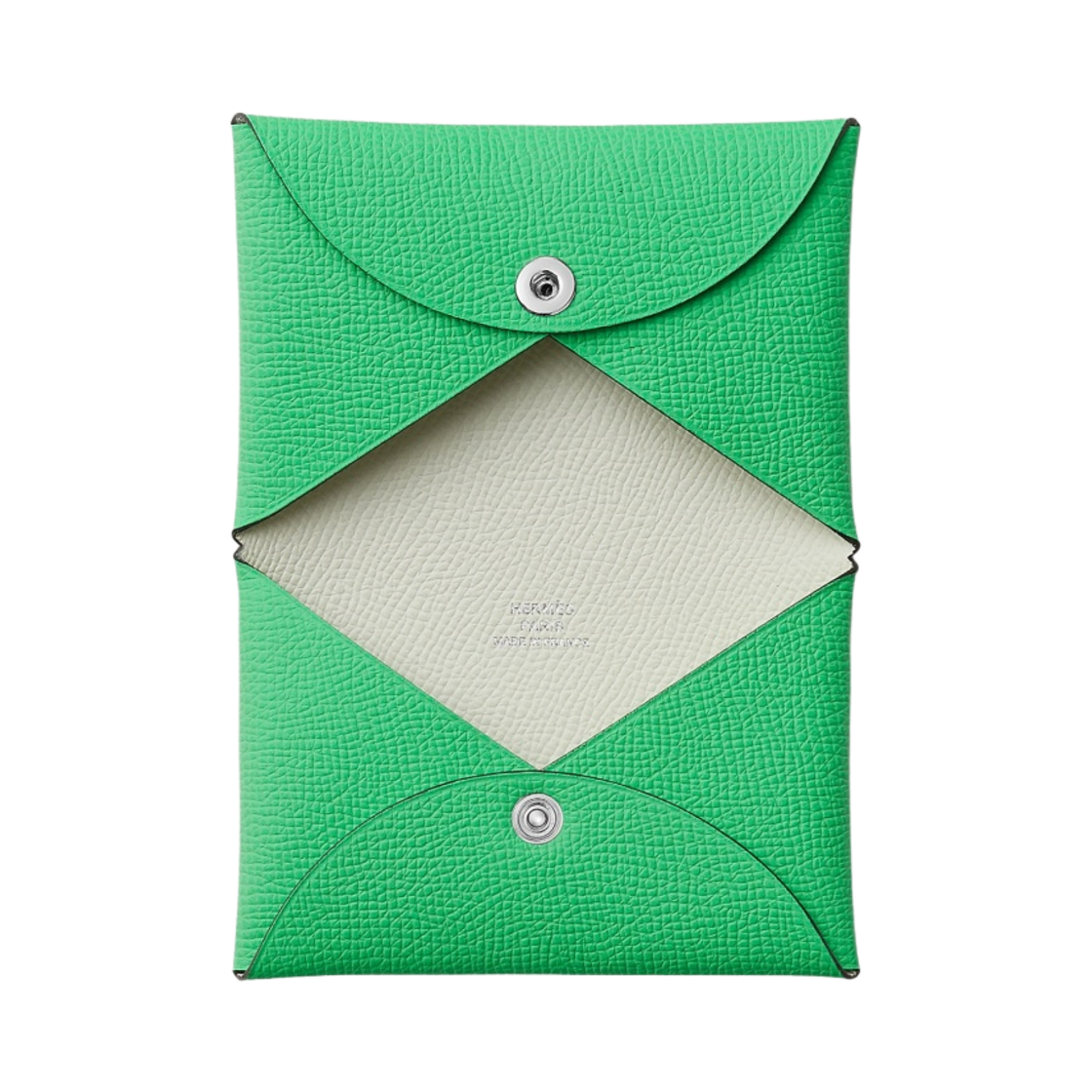 에르메스 칼비 베르소 카드 홀더 앱송 & 팔라듐 하드웨어 베르 꼬믹 베르 피즈(Hermes Calvi Verso Card Holder Epsom & Palladium Vert Comics Vert Fizz) - 2