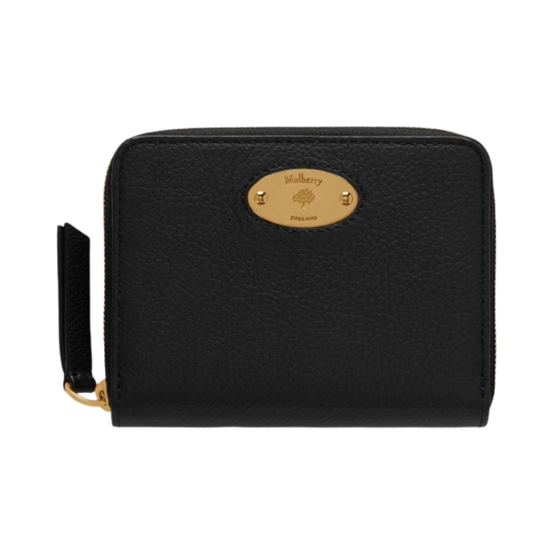 RL5680-013A100 Mulberry Classic Grain Plaque Small Zip Around Purse Black