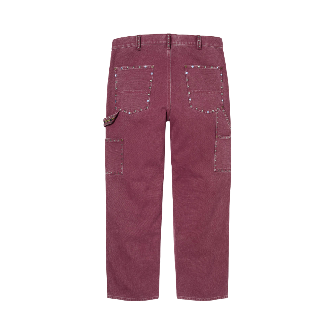 슈프림 x B.B. 사이먼 스터드 더블 니 페인터 팬츠 버건디 - 24FW(Supreme x B.B. Simon Studded Double Knee Painter Pant Burgundy - 24FW) - 2