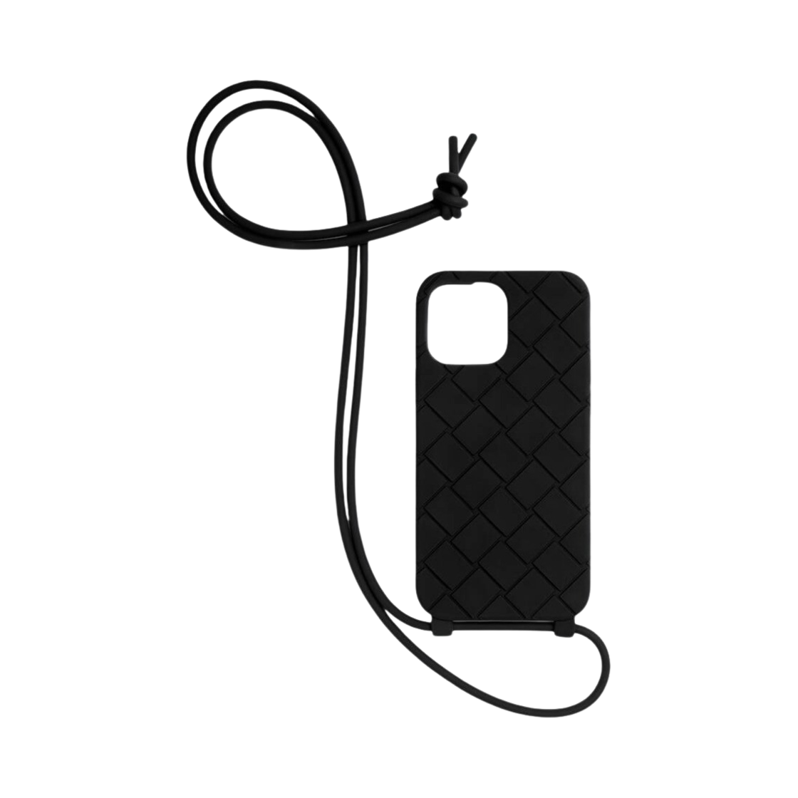 690821V0EY01000 Bottega Veneta iPhone 13 Pro Max Case On Strap Black