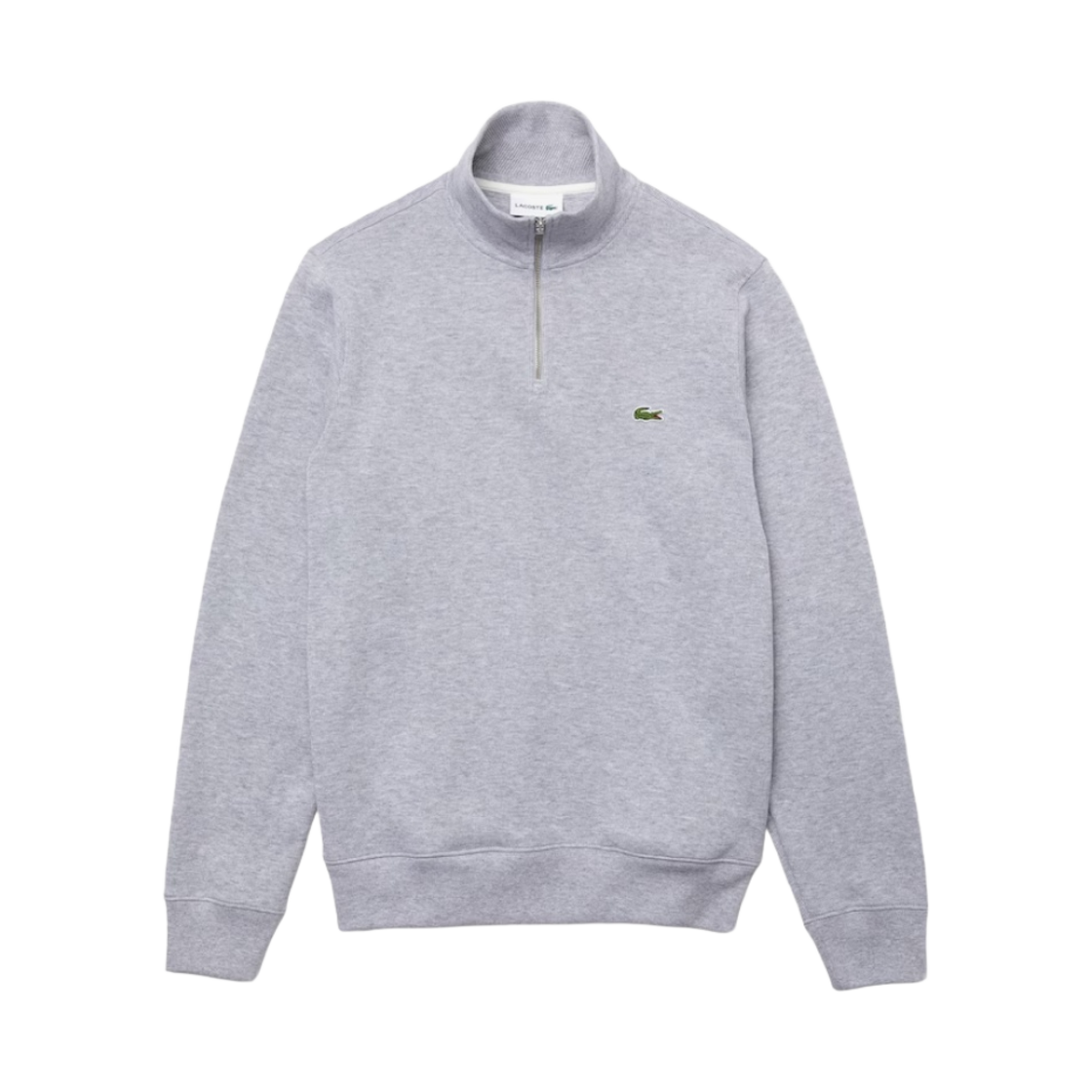 라코스테 하프 집 코튼 스웨트셔츠 그레이 신(Lacoste Half Zip Cotton Sweatshirt Grey Chine)