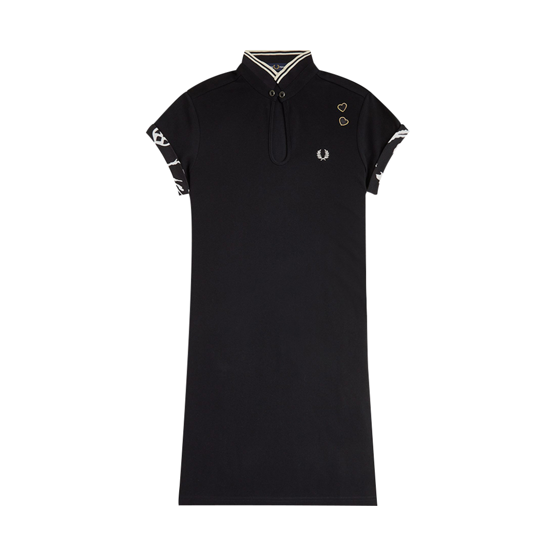 프레드페리x에이미와인하우스 프린트 트림 피케 드레스 블랙(Fred Perry Womens Printed Trim Pique Dress Black) - 1