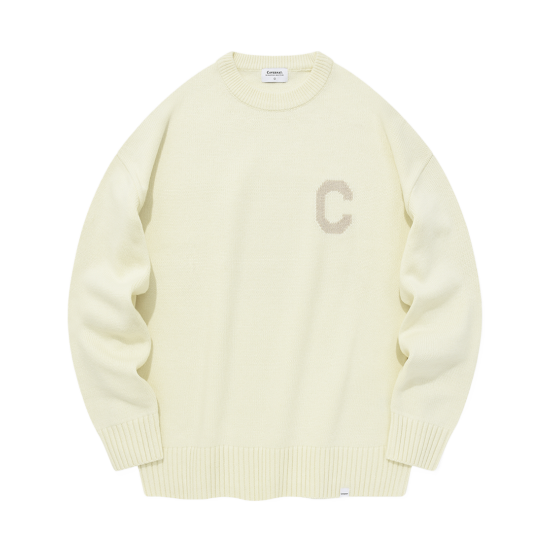 CO2303KT06IV Covernat Middle C Logo Crewneck Knit Ivory