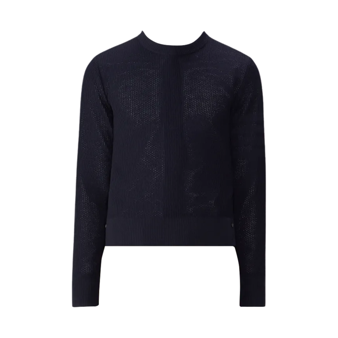 MKA515A-Y1045-415 Thom Browne Wool Crepe 4-Bar Relaxed Fit Pullover Navy