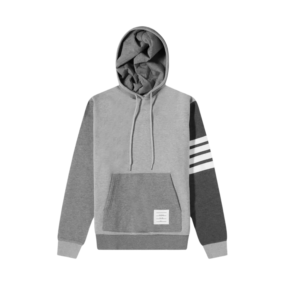 MJT074F-00535-982 Thom Browne Fun-Mix Classic Loopback Engineered Tonal 4-Bar Hoodie Pullover Grey