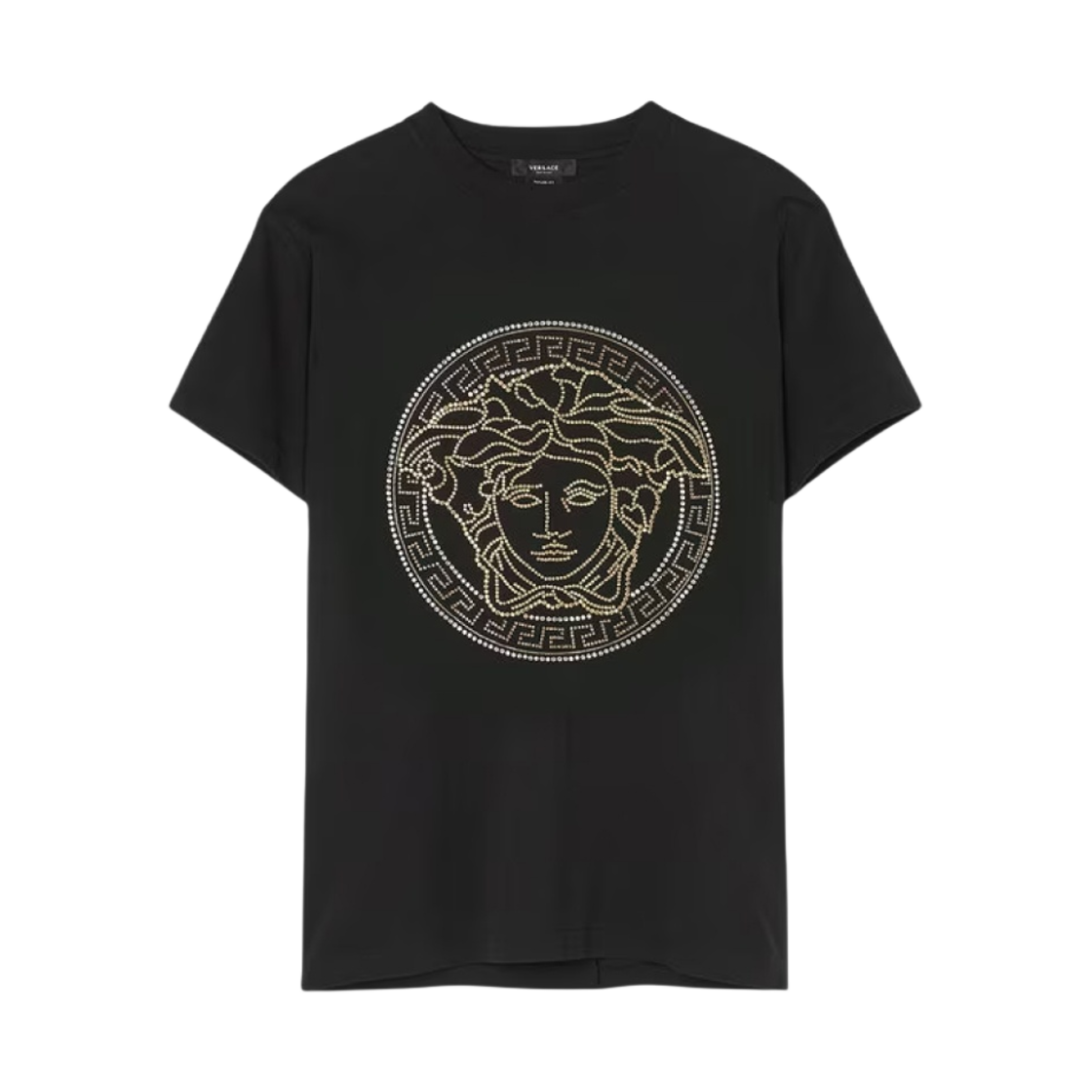 베르사체 엠벨리쉬 메두사 로고 티셔츠 블랙(Versace Embellished Medusa Logo T-Shirt Black)