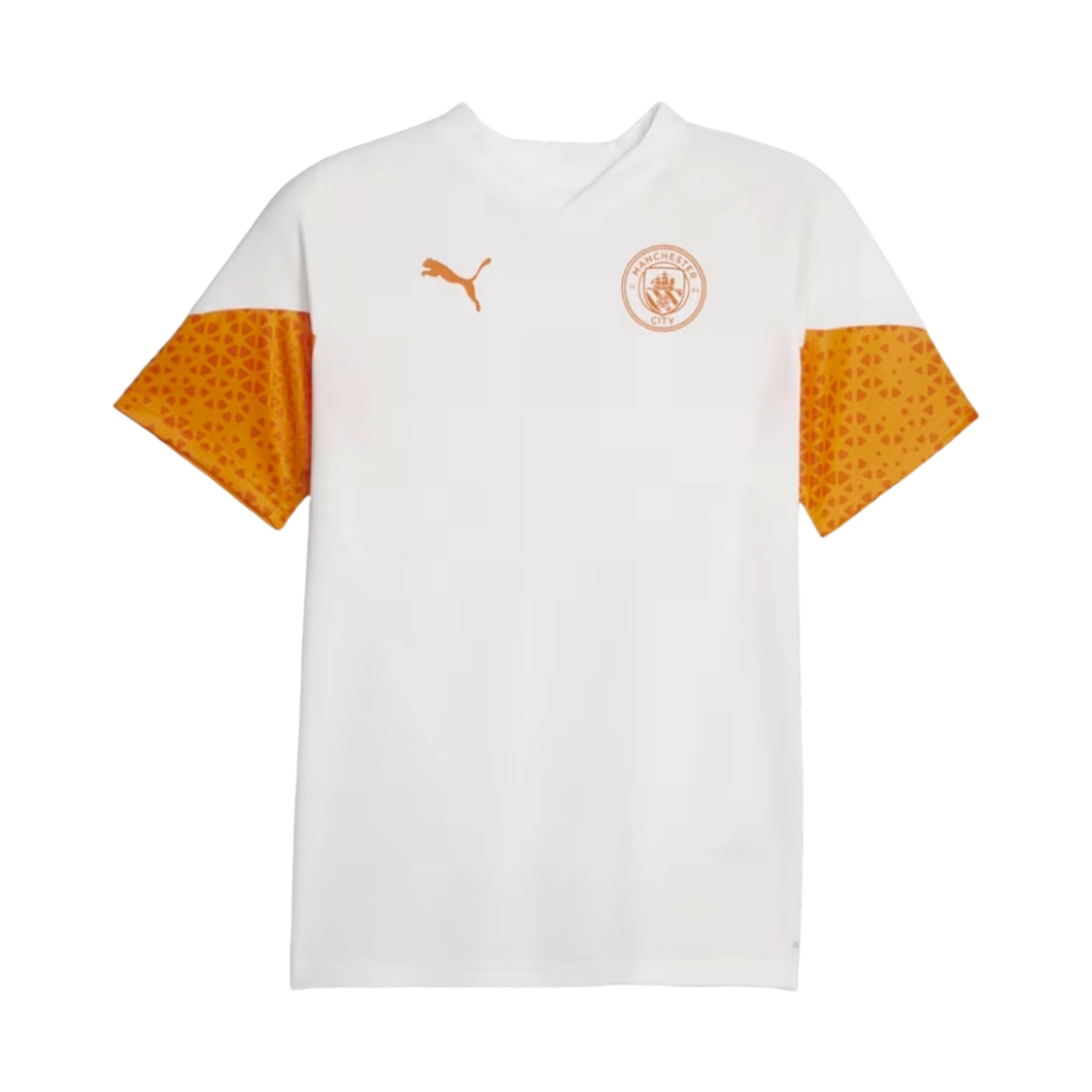 푸마 맨체스터 시티 사커 트레이닝 저지 화이트 오렌지 팝시클(Puma Manchester City Soccer Training Jersey White Orange Popsicle) - 1