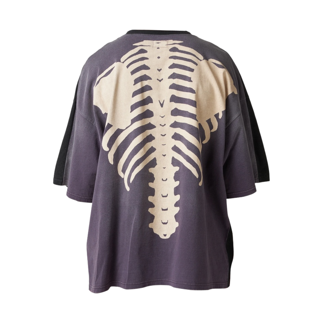 캐피탈 코튼 시팅 투톤 빅 포켓 본 티셔츠 블랙 퍼플(Kapital Cotton Sheeting Two Tone Big Pocket Bone T-Shirt Black Purple)