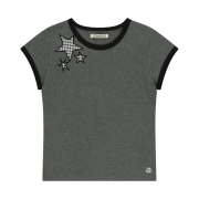COYSEIO Triple Star Ringer Tee Dark Grey