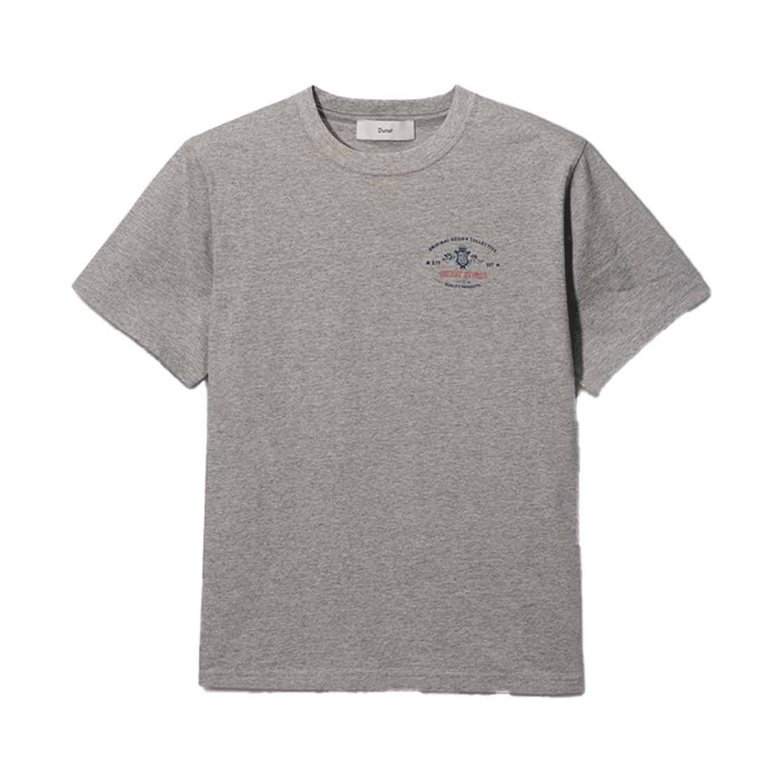 UDTS5B128G2_M_ Dunst Unisex Cupid Arch Back Logo T-Shirt Melange Grey