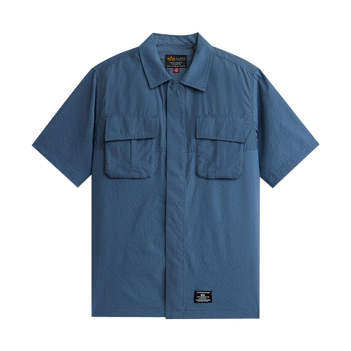 AI25I1000025AIB ALPHA INDUSTRIES Ss Seersucker Shirt Airborne Blue