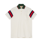 Gucci Cotton Jersey Polo with Web White