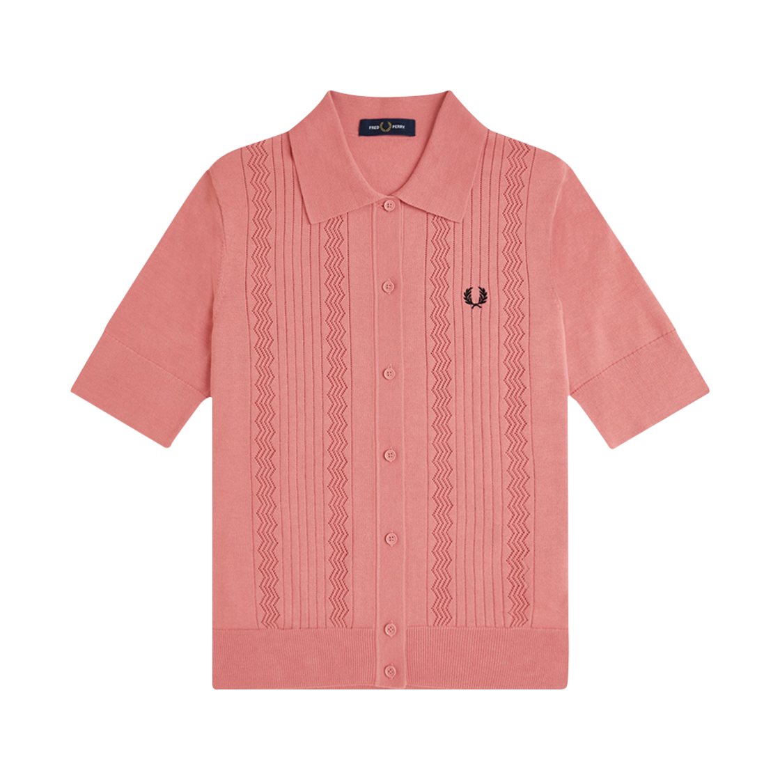 프레드페리 우먼스 포인텔 디테일 니트 셔츠 퍼티핑크(Fred Perry Womens Pointelle Detail Knitted Shirt Putty Pink) - 1