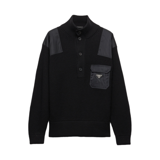 Prada Wool and Cashmere Turtleneck Sweater Black