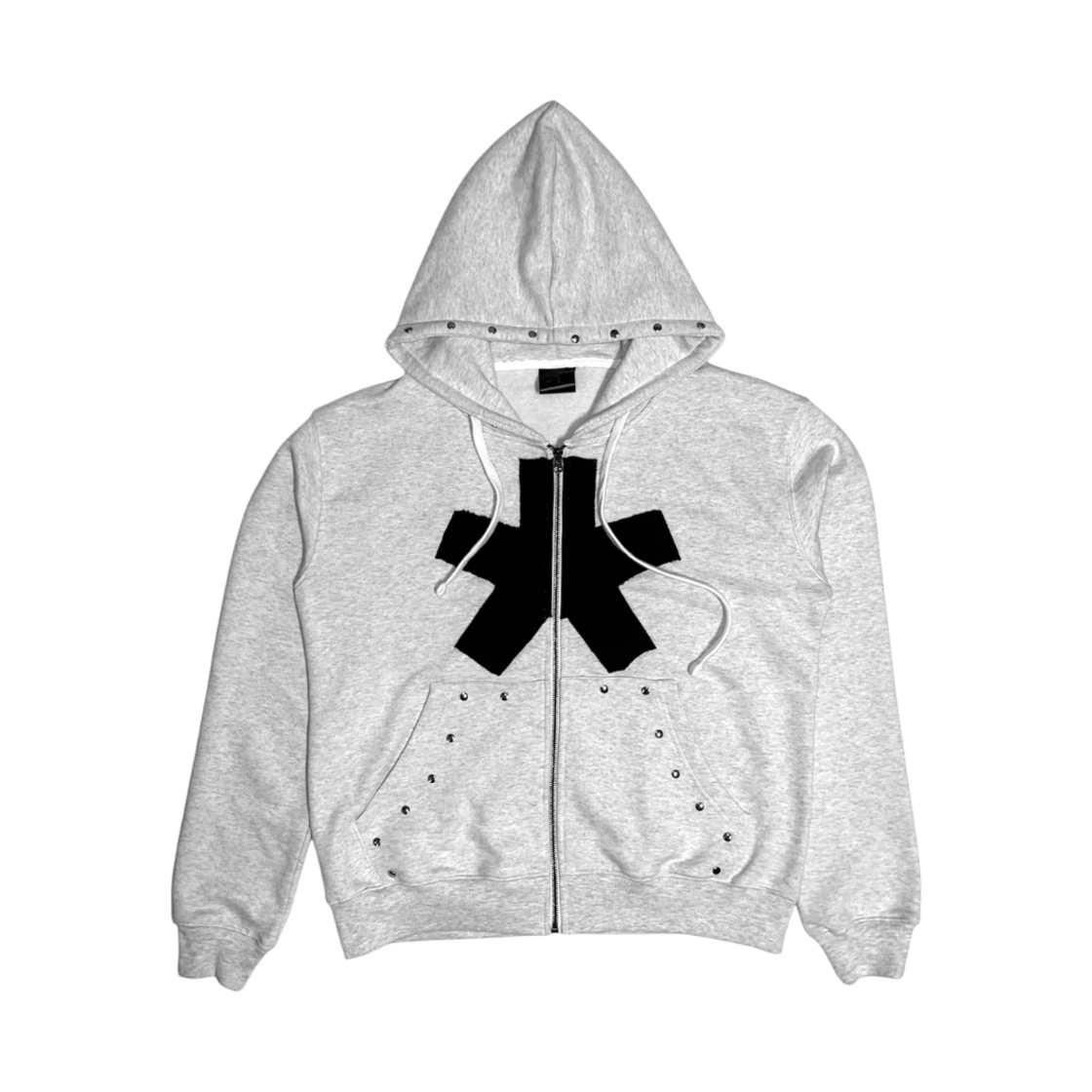 스모크어스타스타 패치 후드집업 그레이(Smokeastar
Star Patched 
Hoodie Zip-Up
 Grey)