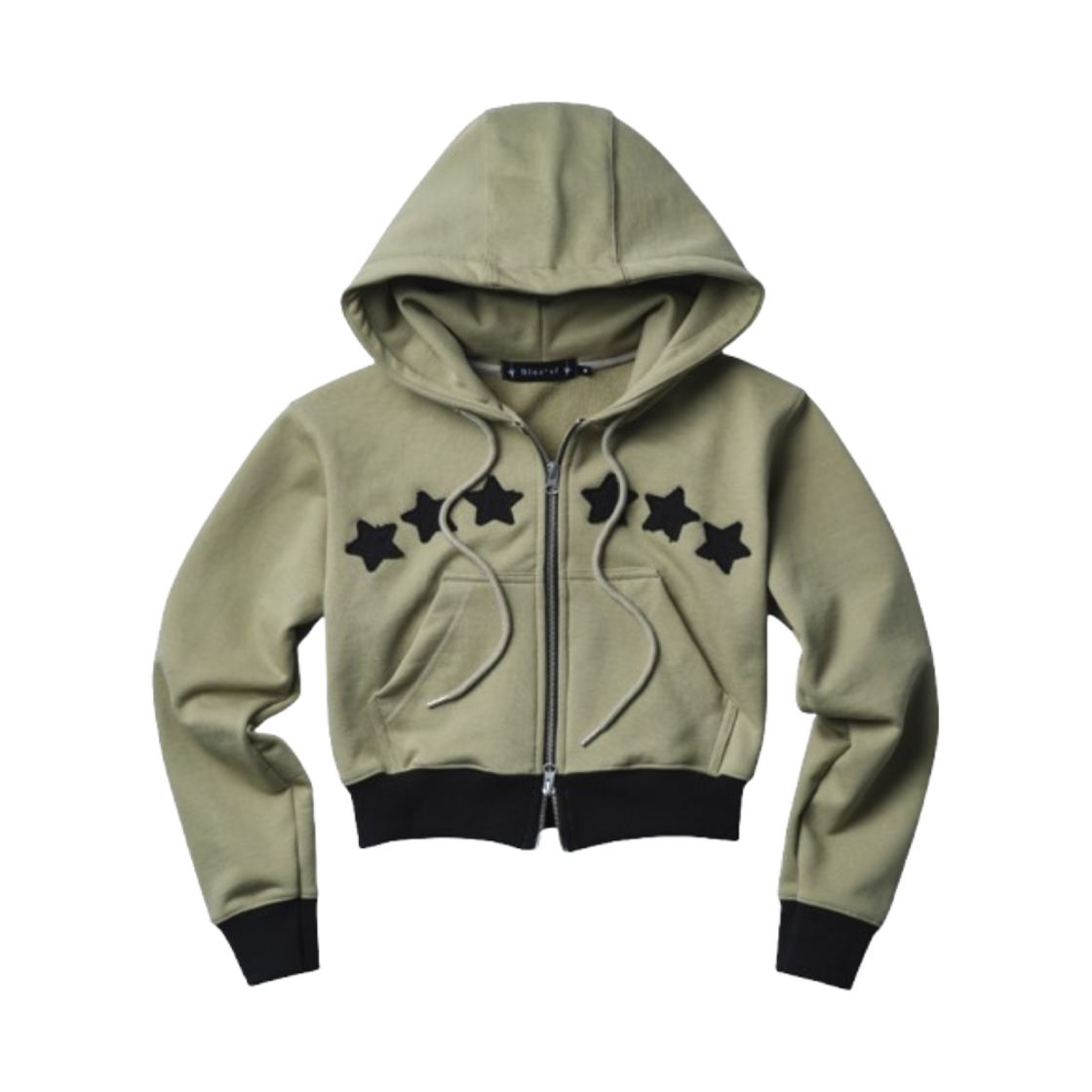 블루 선플라워 에센셜 더티 워시드 투웨이 크롭 후드집업(Blue Sunflower star dusty hood zip-up)