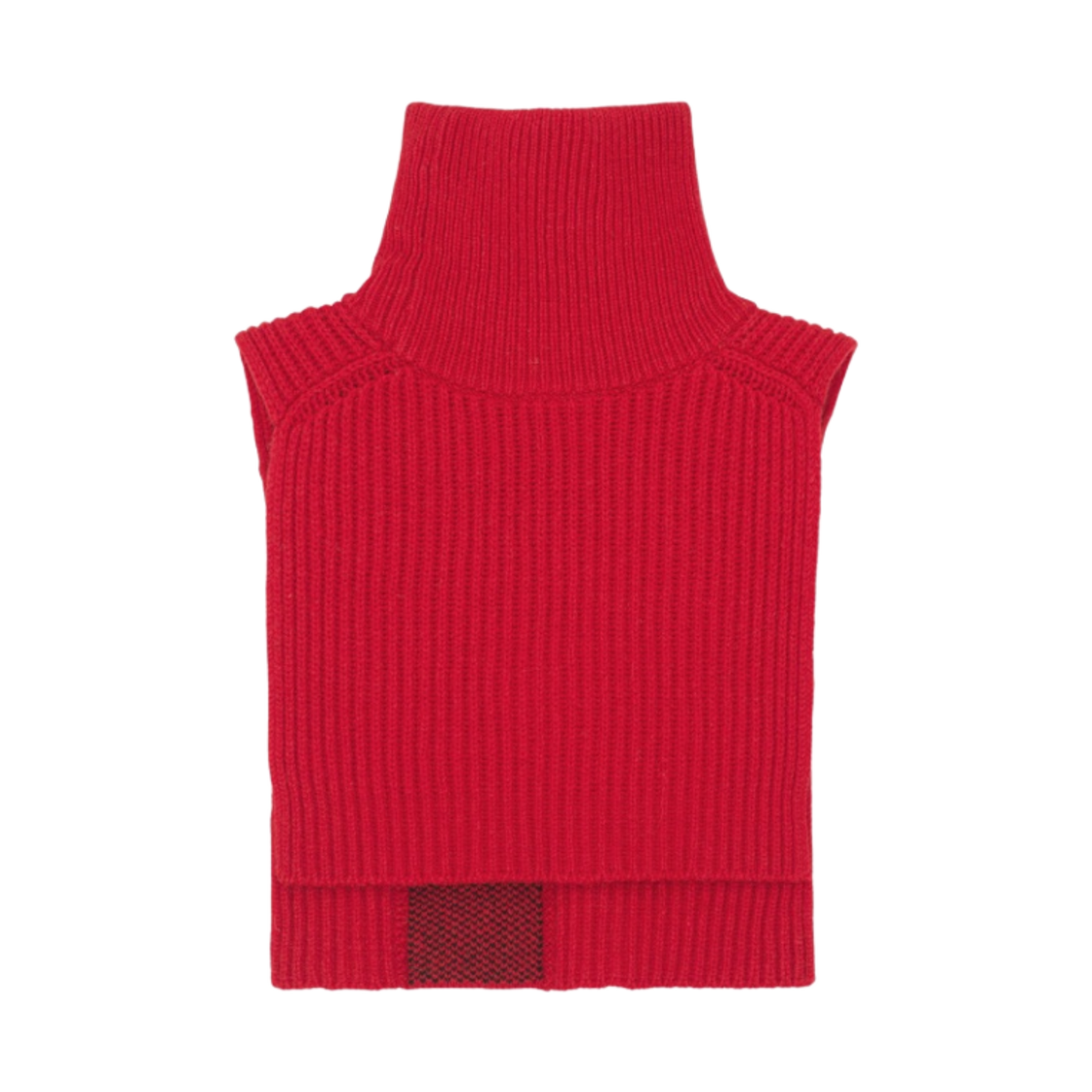(W) 가니 스트럭처드 립 니트 빕 파이어리 레드((W) Ganni Structured Rib Knit Bib Fiery Red) - 2
