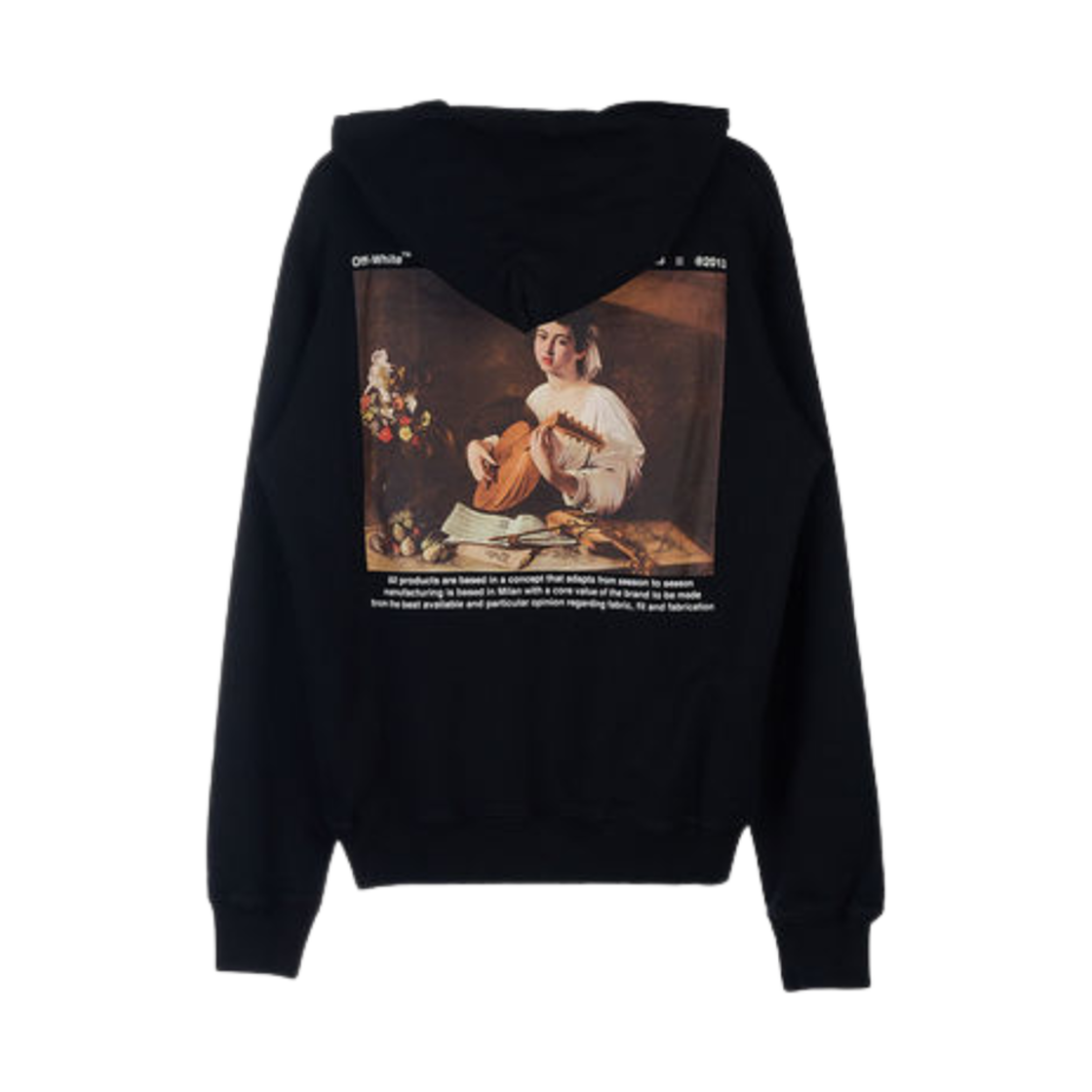오프화이트 카라바지오 루트 슬림 후드 블랙(Off-White Caravaggio Lute Slim Hoodie Black)