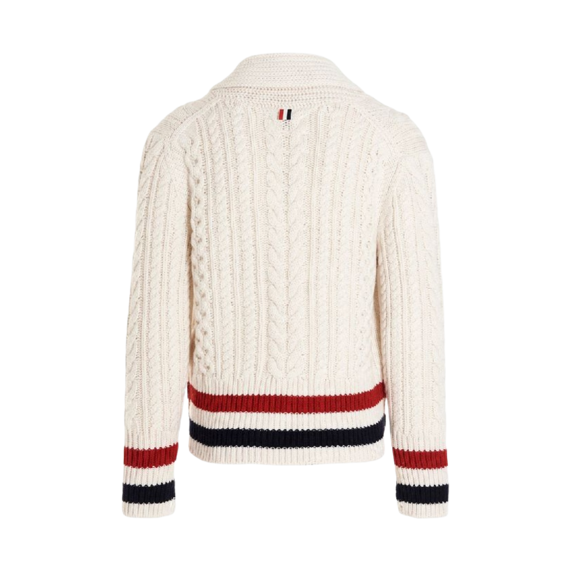 톰브라운 캐시미어 케이블 숄 칼라 가디건 화이트(Thom Browne Cashmere Cable Shawl Collar Cardigan White) - 2