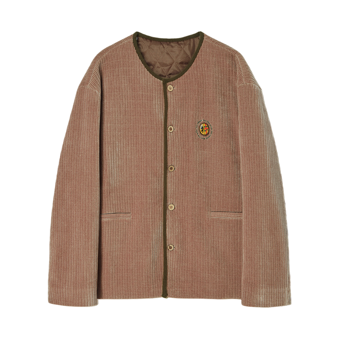 엔 아카이브 베를린 패치 아카이브 패디드 하프 가디건 브라운