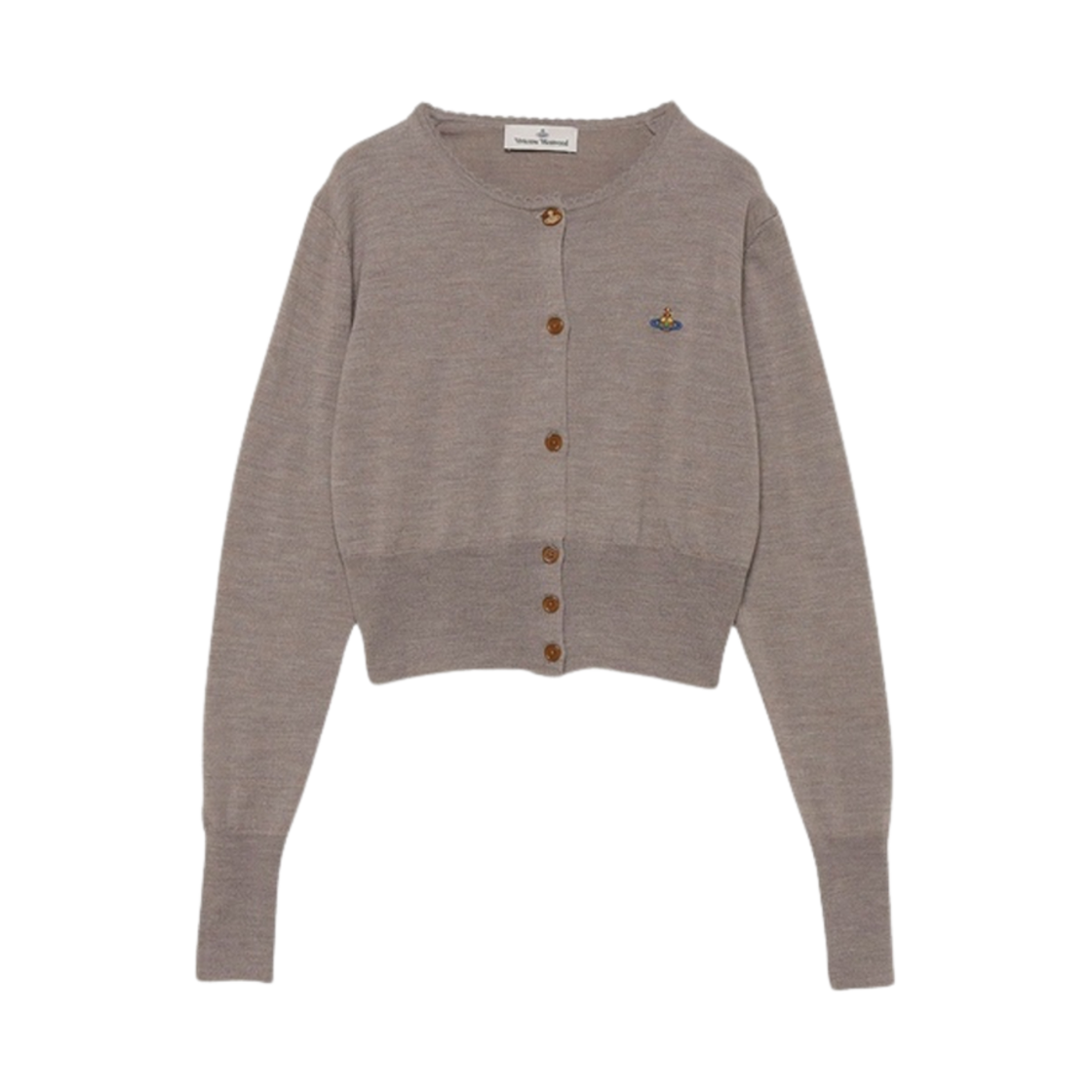 (W) 비비안 웨스트우드 베아 크롭 가디건 라이트 그레이((W) Vivienne Westwood Bea Cropped Cardigan Light Gray) - 1