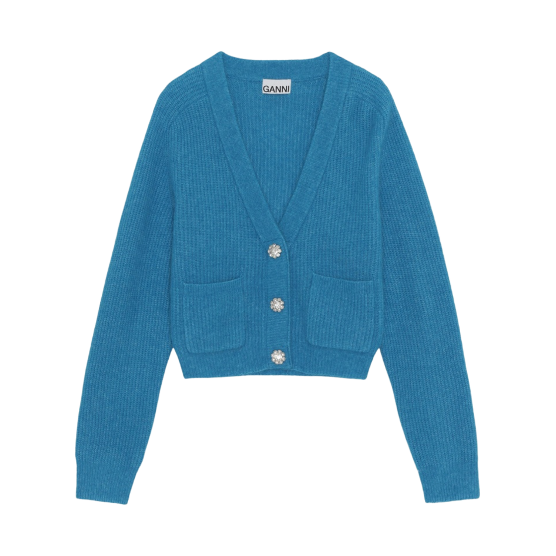 (W) 가니 릴렉스드 울 가디건 클루아조네((W) Ganni Relaxed Wool Cardigan Cloisonne) - 1