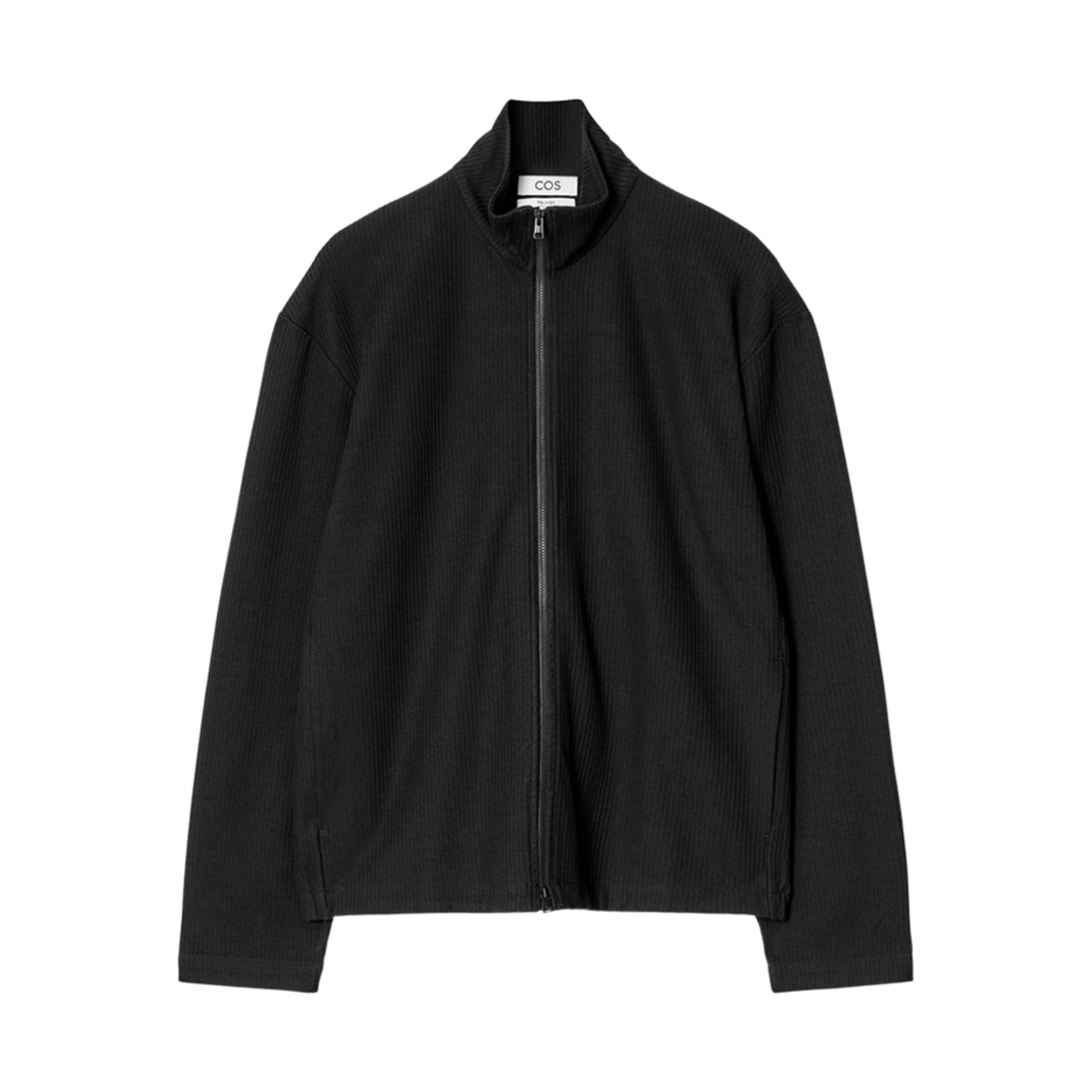 코스 리브드 저지 트랙 자켓 블랙(COS Ribbed Jersey Track Jacket Black) - 1