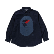 BAPE STA Ape Head Relaxed Fit Denim L/S Shirt Indigo