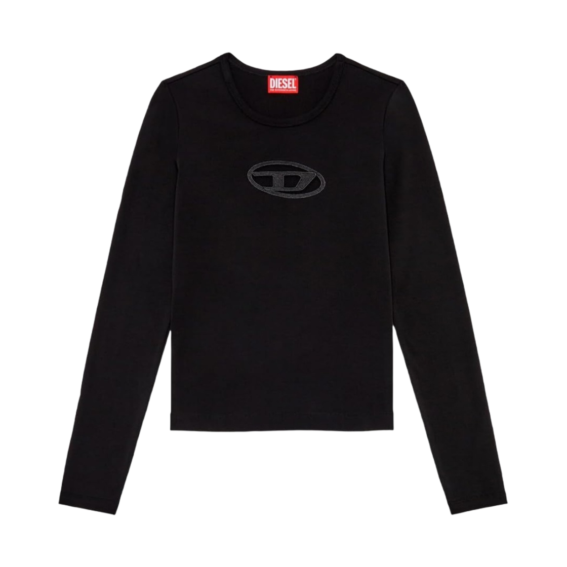(W) 디젤 T-앵글-LS 오발 D 롱슬리브 블랙((W) Diesel T-Angie-LS Oval D Long Sleeve Black) - 1