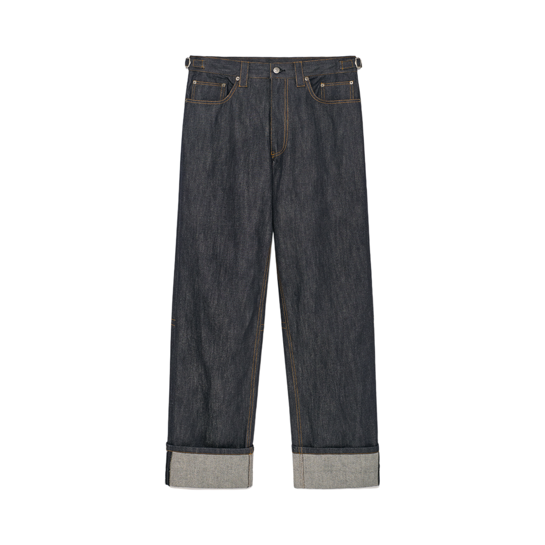 알렌느 턴업 데님 팬츠 인디고(Haleine Turn-Up Denim Pants Indigo (WB102))