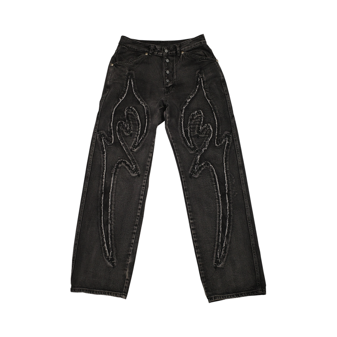 KM4DPADTC26BK Thug Club Tribal Denim Pants Black - 24FW