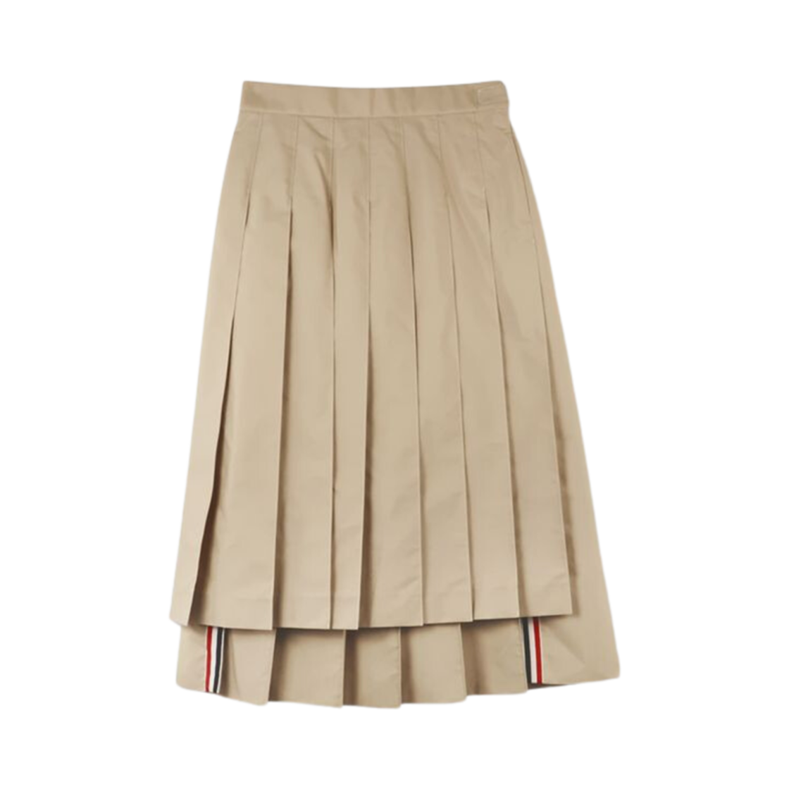 FGC400U-04502-250 (W) Thom Browne Classic Typewriter Midi Pleated Skirt Khaki