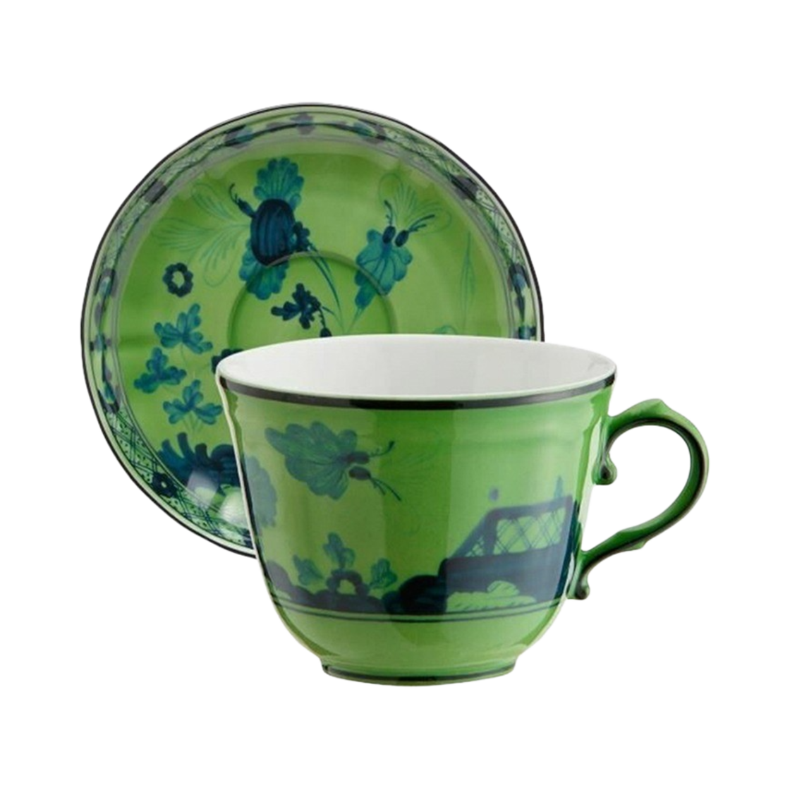 지노리1735 오리엔트 이탈리아노 에스프레소 컵 & 소서 말라카이트(GINORI1735 Oriente Italiano Espresso Cup & Saucer Malachite)