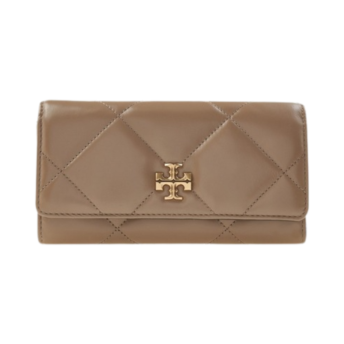 163955-250 Tory Burch Diamond Quilt Wallet Taupe Oak