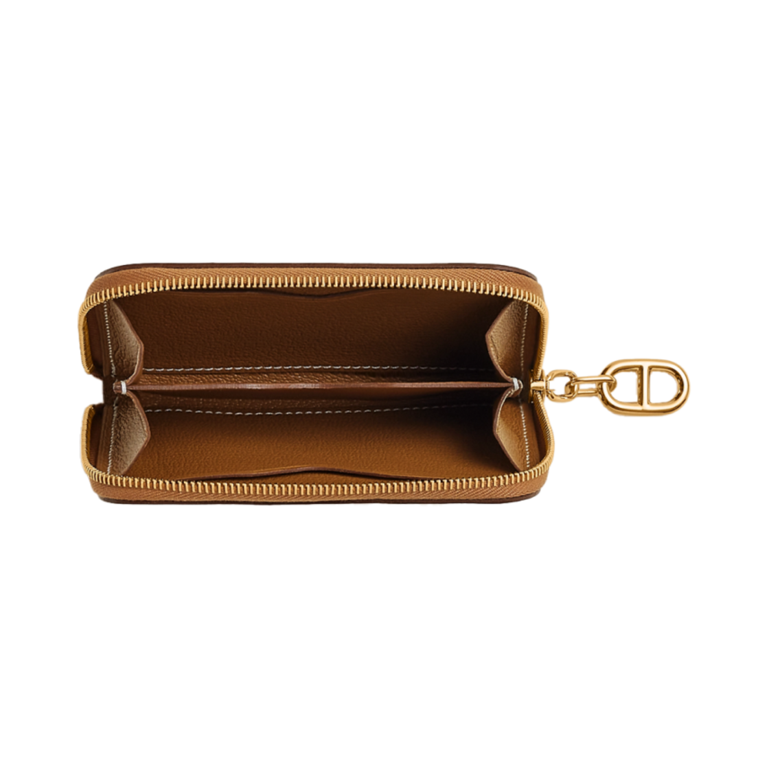 에르메스 지펭고 샹달 컴팩트 카드 홀더 에버컬러 & 골드 하드웨어 골드(Hermes Zipengo Chaine D'ancre Compact Card Holder Evercolor & Gold Gold) - 2