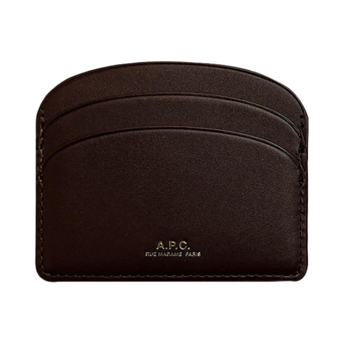 PXAWV-F63270-CAO A.P.C. Demi-Lune Card Holder Dark Brown