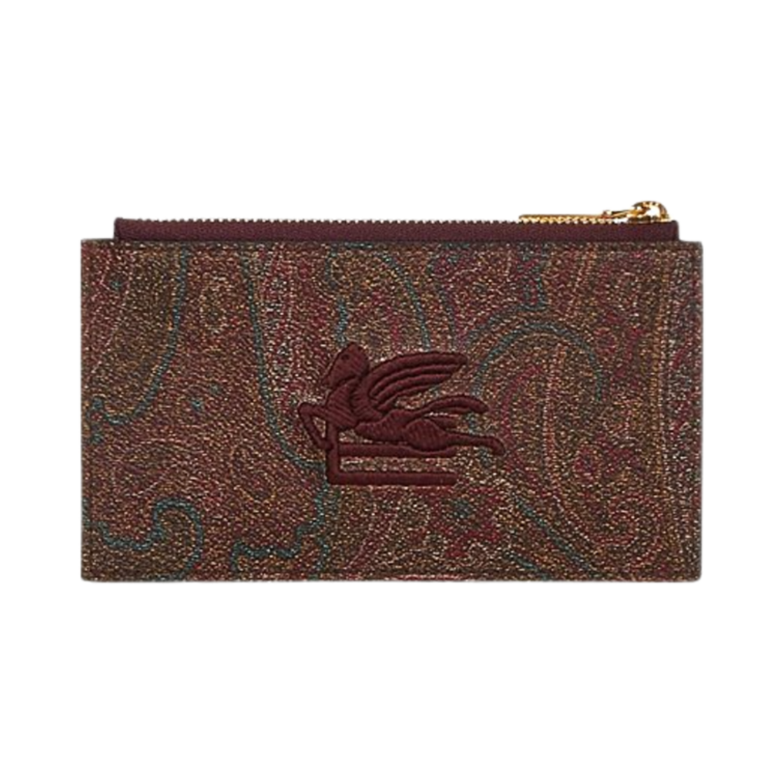 1I4517567600 Etro Paisley Card Holder Red