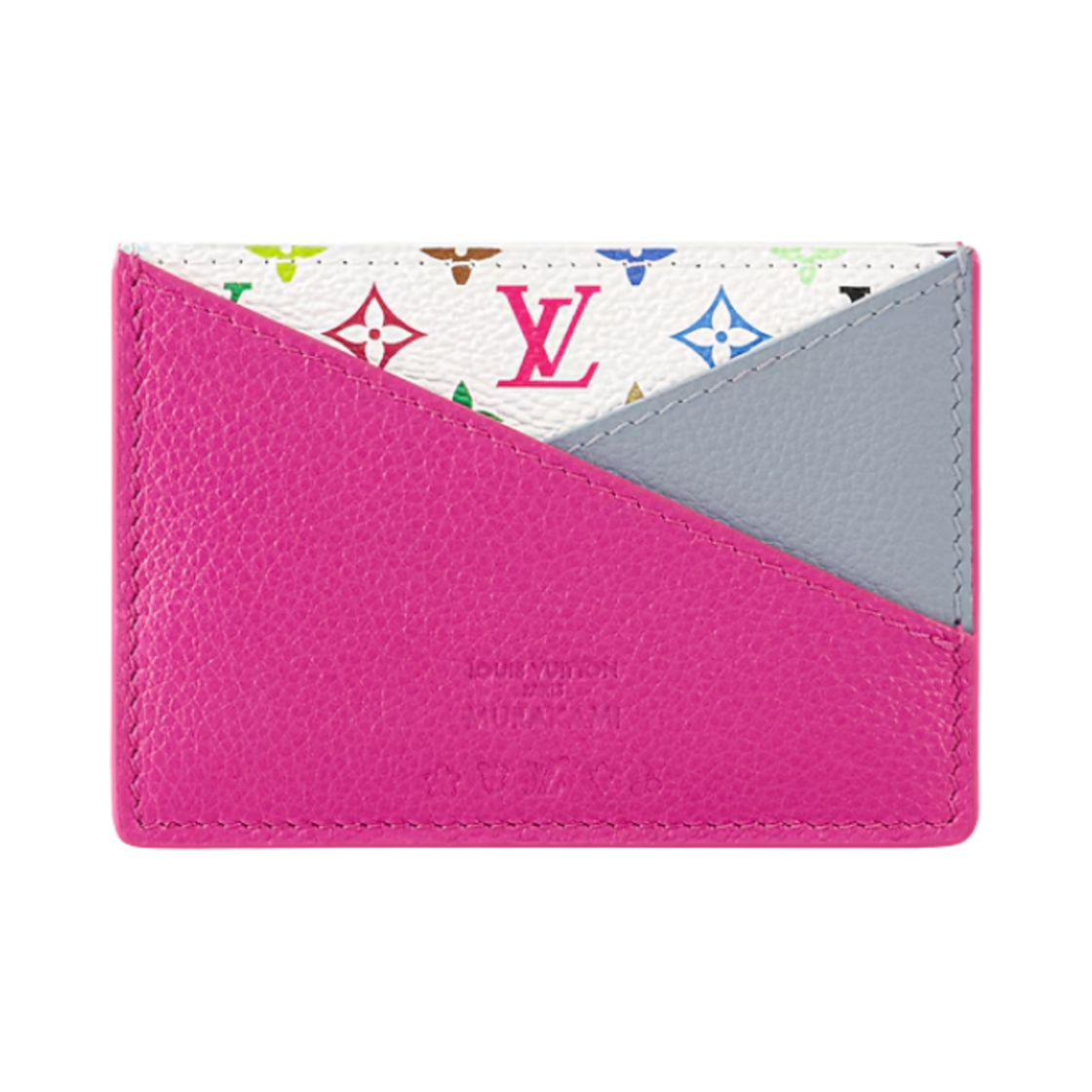 M14091 Louis Vuitton x Murakami Takashi Criss Cross Card Holder Multicolor Kawaii Pink Washed Blue