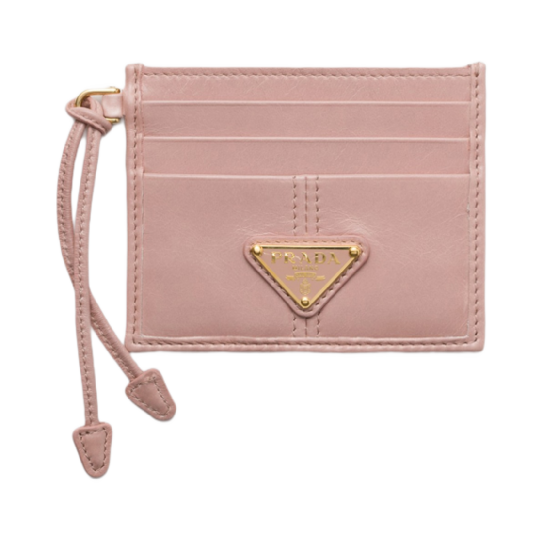 1MC025-2CYR-F010F Prada Leather Card Holder Rosy Blush