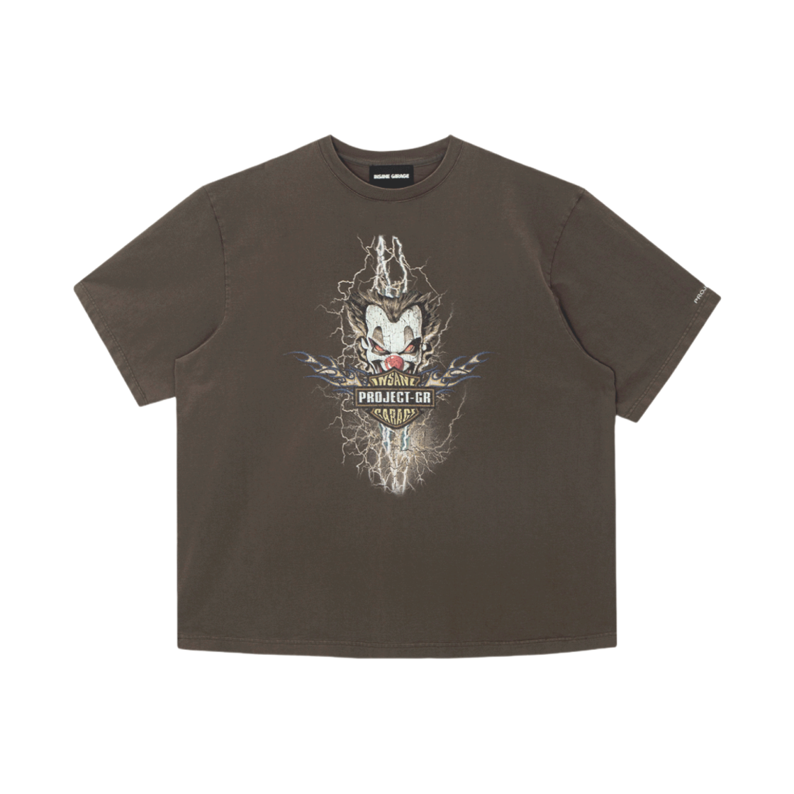 프로젝트 G/R x 인세인개러지 클라운 디스트레스 티셔츠 브라운
