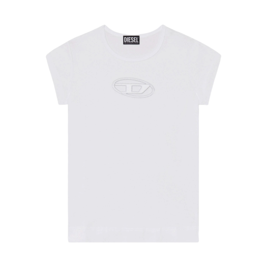 A062680AFAA-100 (W) Diesel T-Angie Peekaboo Logo T-Shirt White