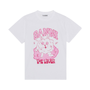 (W) Ganni Relaxed Love Bunny T-Shirt Bright White